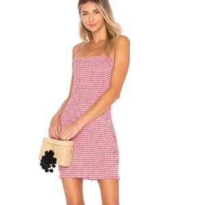 Lioness Havana Smocked Mini Dress in Red Gingham